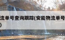 安能物流单号查询跟踪(安能物流单号查询跟踪记录)