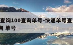 快递查询100查询单号-快递单号查询100查询 单号