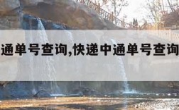 快递中通单号查询,快递中通单号查询官网入口