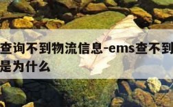 ems查询不到物流信息-ems查不到物流信息是为什么