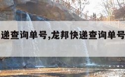 龙邦快递查询单号,龙邦快递查询单号查询官网