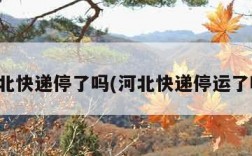 河北快递停了吗(河北快递停运了嘛)