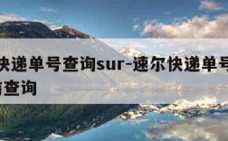 速尔快递单号查询sur-速尔快递单号查询7年前查询