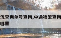 中通物流查询单号查询,中通物流查询单号查询追踪哪里