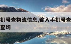 输入手机号查物流信息,输入手机号查物流信息快递查询