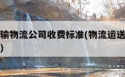 汽车运输物流公司收费标准(物流运送汽车收费标准)