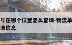 物流单号在哪个位置怎么查询-物流单号在哪查看物流信息