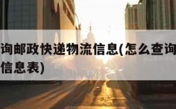 怎么查询邮政快递物流信息(怎么查询邮政快递物流信息表)