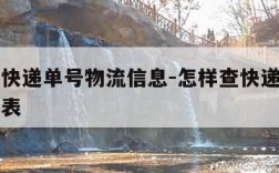 怎样查快递单号物流信息-怎样查快递单号物流信息表