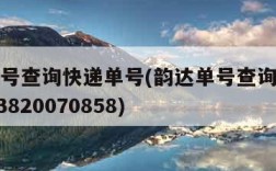 韵达单号查询快递单号(韵达单号查询快递单号3103820070858)