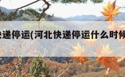 河北快递停运(河北快递停运什么时候恢复2023)