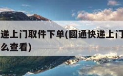 圆通快递上门取件下单(圆通快递上门取件下单后怎么查看)