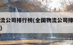 全国物流公司排行榜(全国物流公司排行榜前二十名)