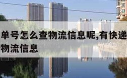 有快递单号怎么查物流信息呢,有快递单号怎样查看物流信息