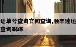 顺丰速运单号查询官网查询,顺丰速运单号查询快递查询跟踪