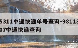 95311中通快递单号查询-981131307中通快递查询